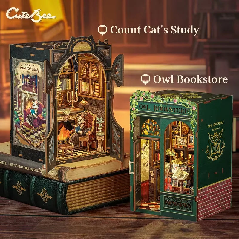 Bookshop Series 3D Wooden Puzzles Miniature - DIYTime