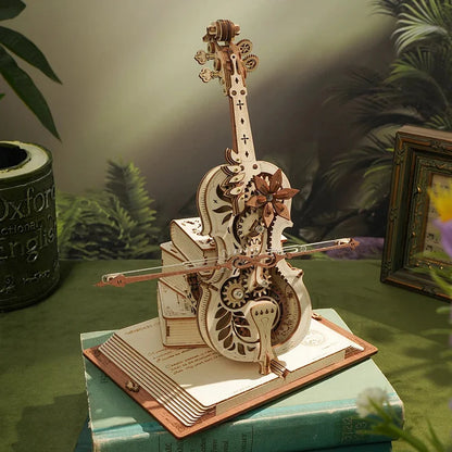 Magic Cello Mechanical Music Box & Music Instruments 3D Wooden Puzzle - DIYTime