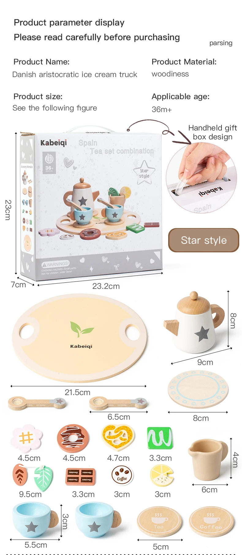 Afternoon Tea Set Montessori Wooden Toys - DIYTime