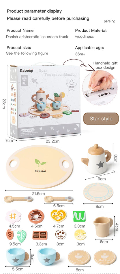 Afternoon Tea Set Montessori Wooden Toys - DIYTime