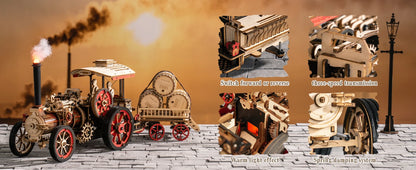 Mechanical Steam Engine 3D Wooden Puzzle - DIYTime