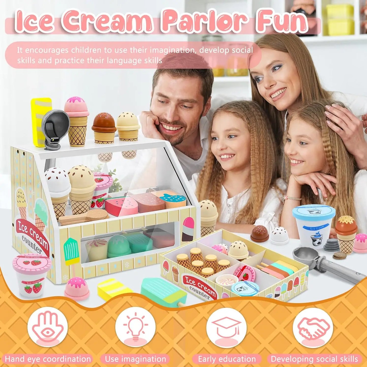 Ice Cream Montessori Wooden Toys - DIYTime