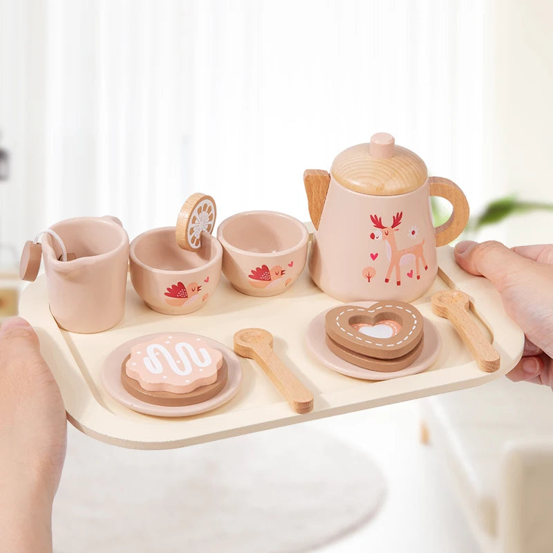 Afternoon Tea Set Montessori Wooden Toys - DIYTime