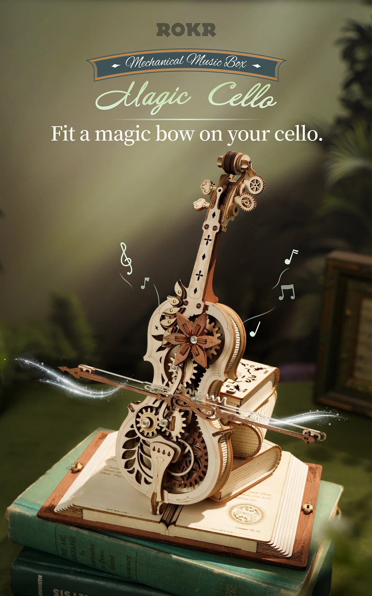 Magic Cello Mechanical Music Box & Music Instruments 3D Wooden Puzzle - DIYTime