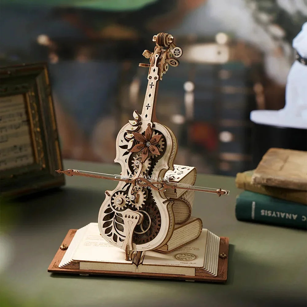 Magic Cello Mechanical Music Box & Music Instruments 3D Wooden Puzzle - DIYTime