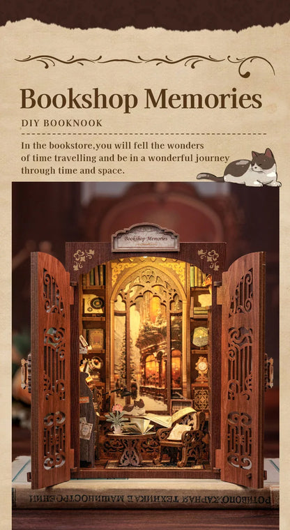 Bookshop Series 3D Wooden Puzzles Miniature - DIYTime