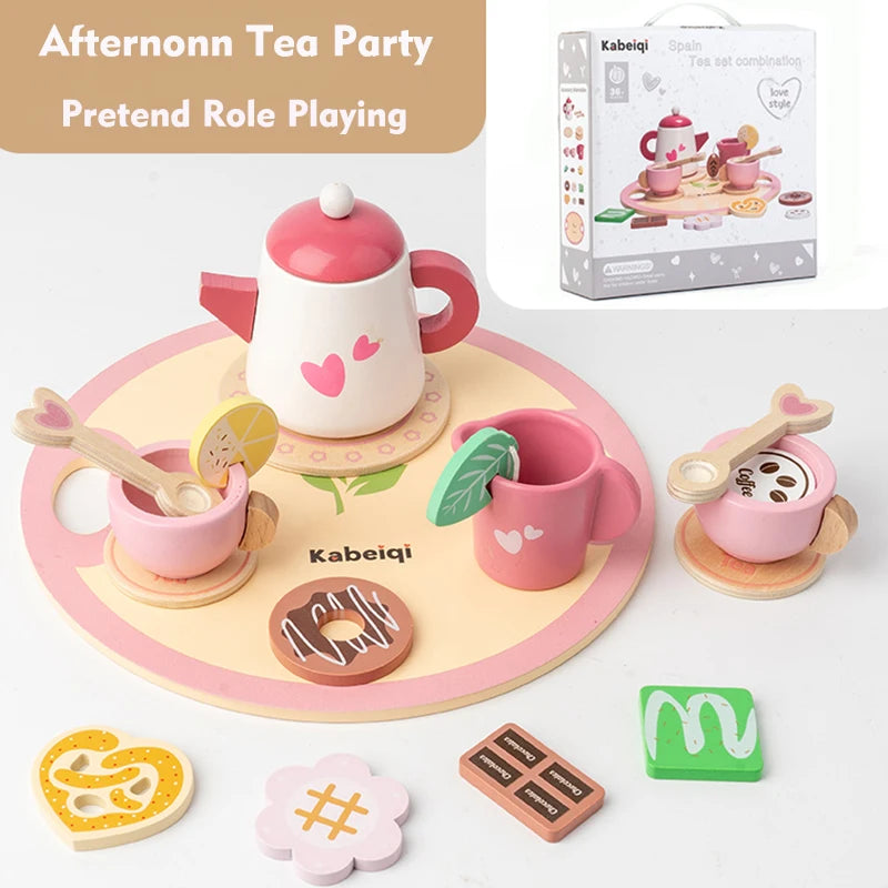 Afternoon Tea Set Montessori Wooden Toys - DIYTime