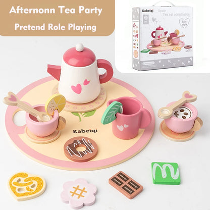 Afternoon Tea Set Montessori Wooden Toys - DIYTime