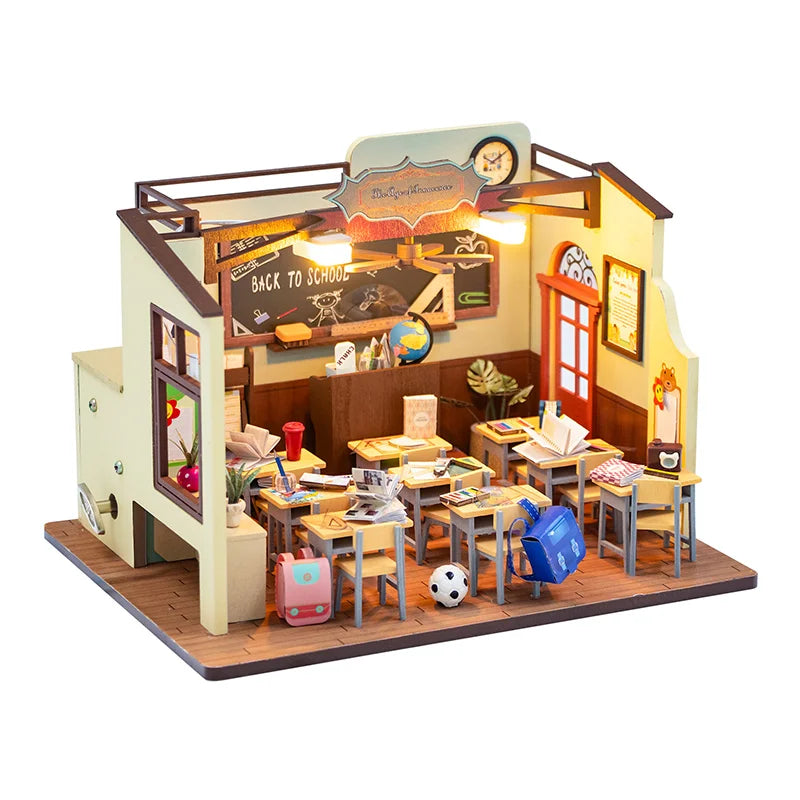 Classroom 3D Wooden Puzzles Miniature - DIYTime