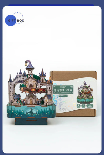 Magic Castle Music Box 3D Wooden Puzzles Miniature - DIYTime