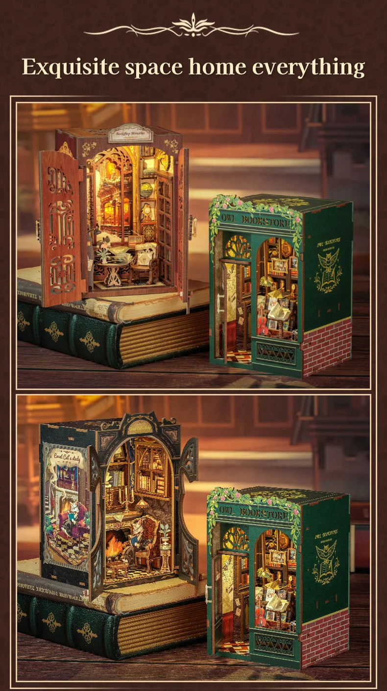 Bookshop Series 3D Wooden Puzzles Miniature - DIYTime