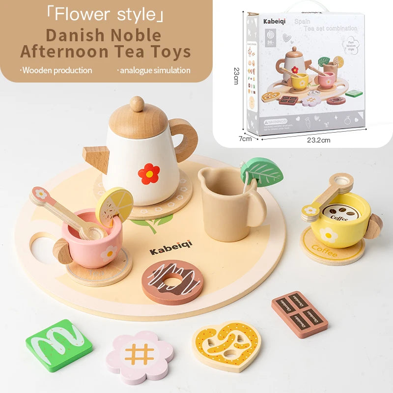 Afternoon Tea Set Montessori Wooden Toys - DIYTime