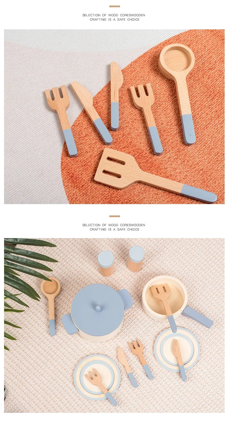 Cookware Kitchen Montessori Wooden Toys - DIYTime