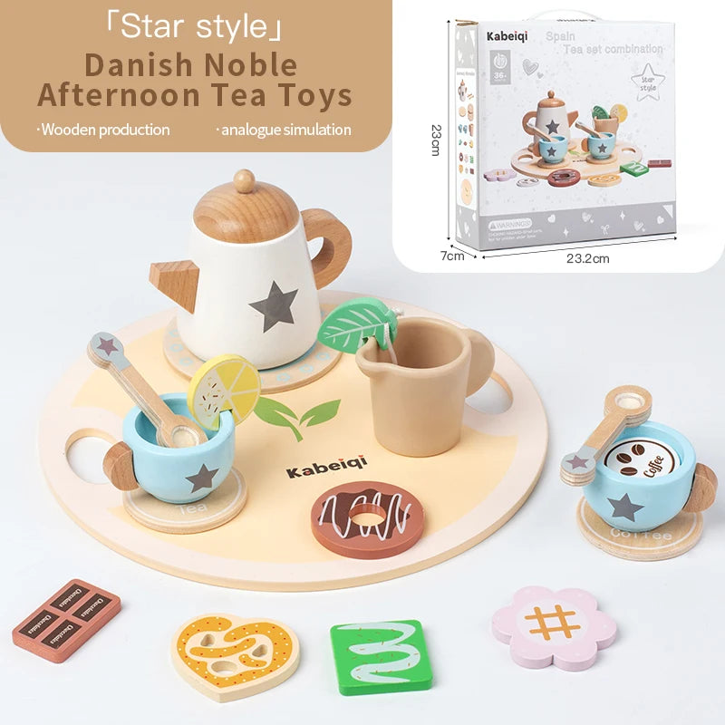 Afternoon Tea Set Montessori Wooden Toys - DIYTime