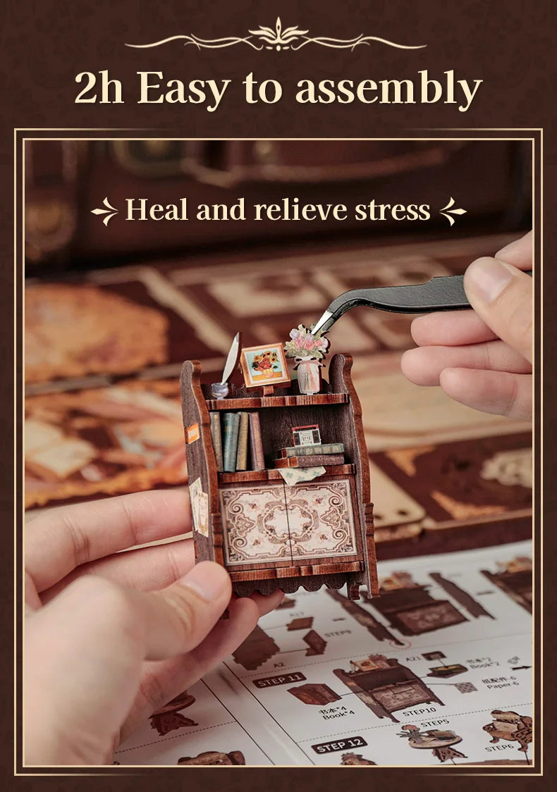 Bookshop Series 3D Wooden Puzzles Miniature - DIYTime