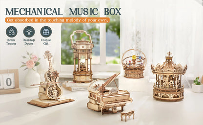 Magic Piano Mechanical Music Box 3D Wooden Puzzle - DIYTime