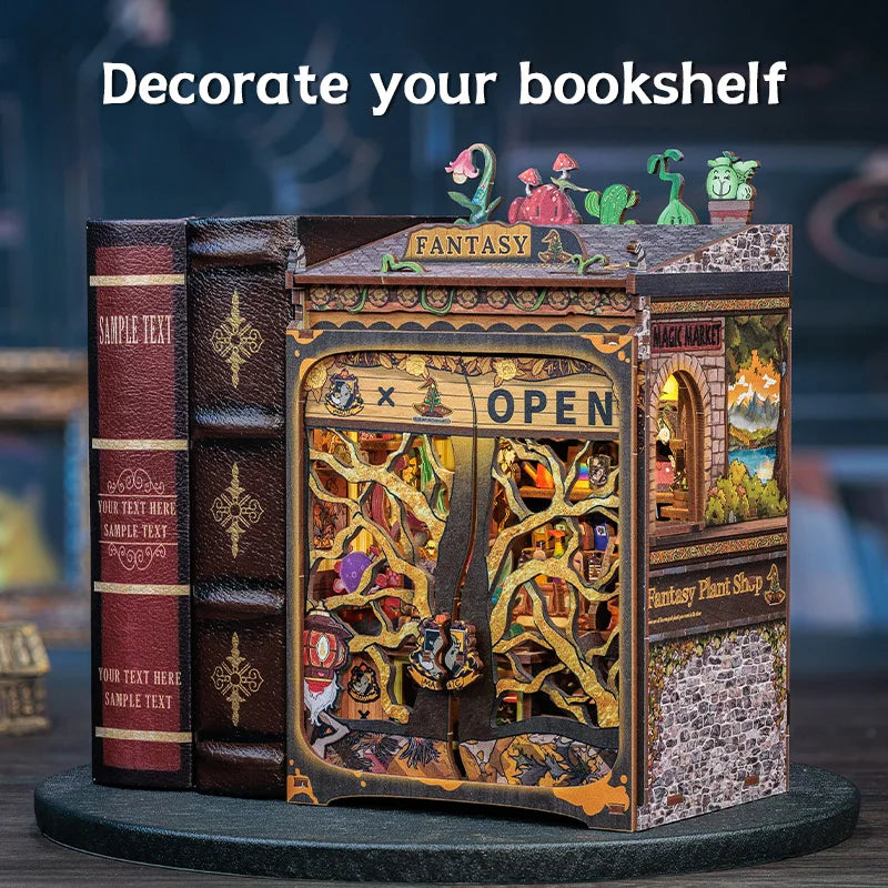 Fantasy Plant Shop Book Nook 3D Wooden Puzzle - DIYTime