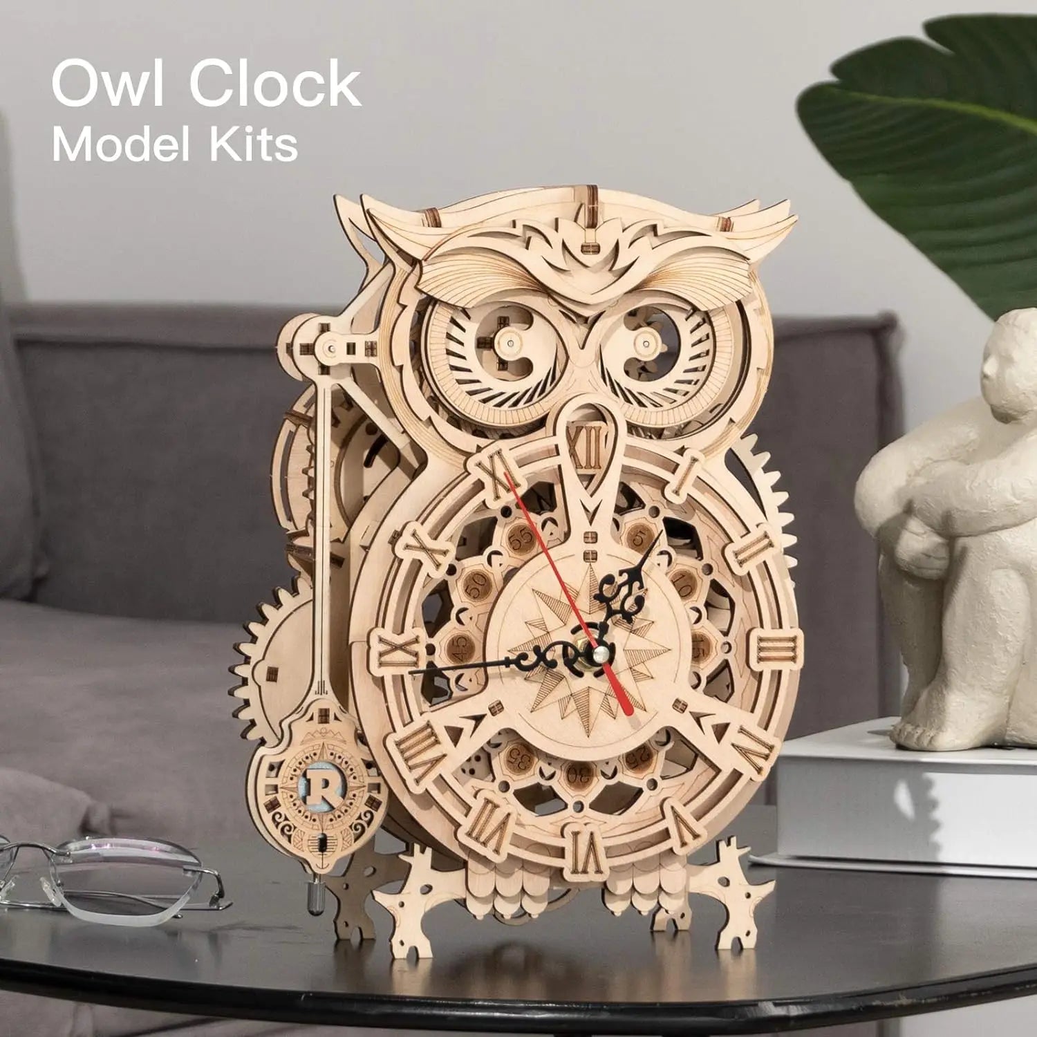 OWL Clock Mechanical Gear 3D Wooden Puzzle - DIYTime