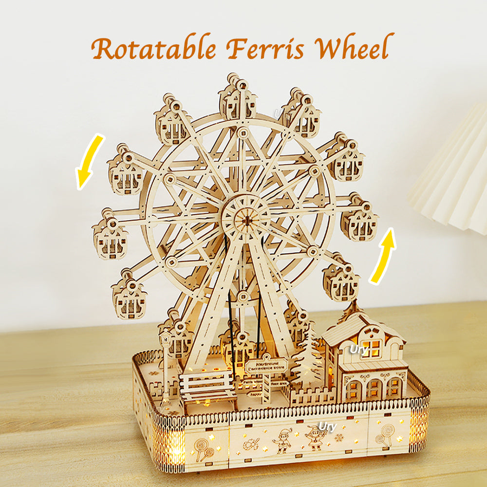 Ferris Wheel 3D Wooden Puzzle Music Box - DIYTime