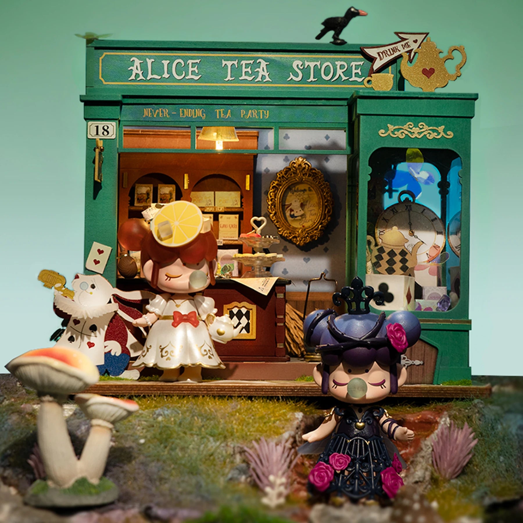 Alice's Tea Store 3D Wooden Puzzles Miniature - DIYTime