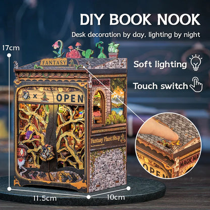 Fantasy Plant Shop Book Nook 3D Wooden Puzzle - DIYTime