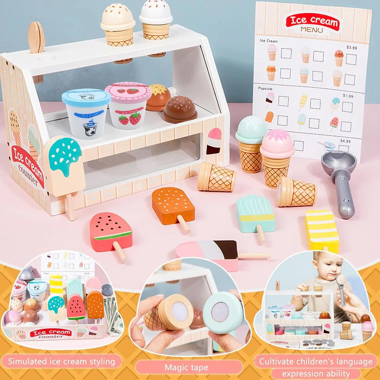 Ice Cream Montessori Wooden Toys - DIYTime