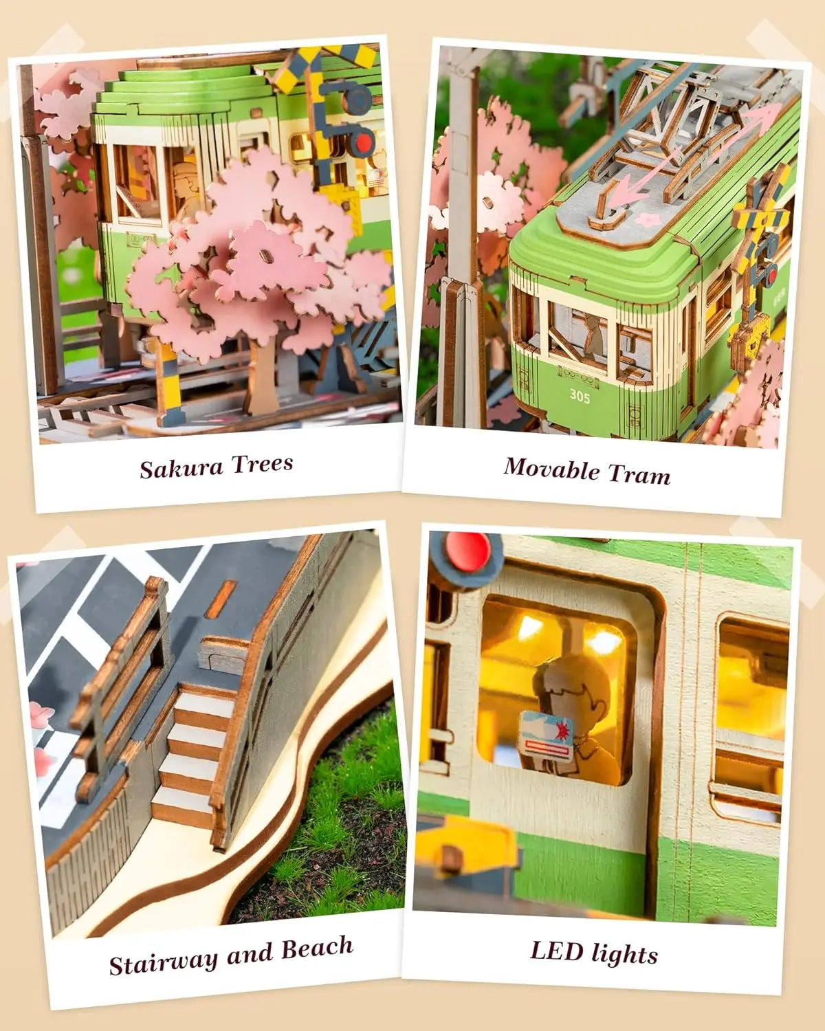 Robotime Sakura Journey 3D Wooden Puzzles Miniature - DIYTime