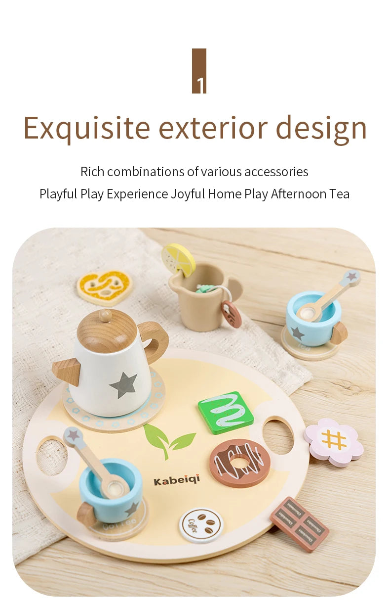 Afternoon Tea Set Montessori Wooden Toys - DIYTime