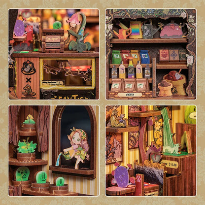 Fantasy Plant Shop Book Nook 3D Wooden Puzzle - DIYTime