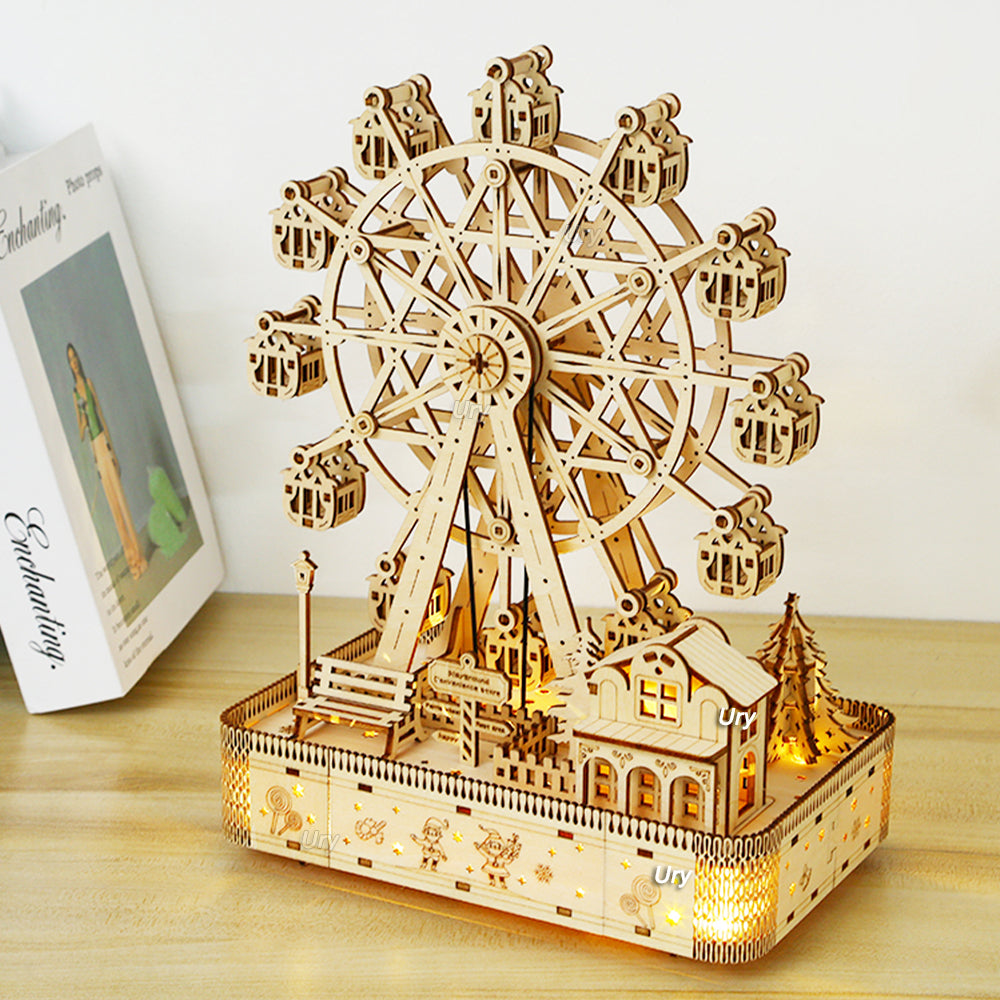 Ferris Wheel 3D Wooden Puzzle Music Box - DIYTime