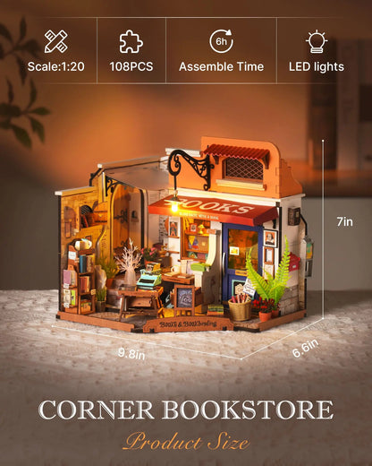 Bookstore 3D Wooden Puzzles Miniature - DIYTime