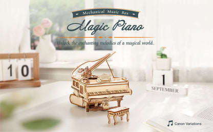 Magic Piano Mechanical Music Box 3D Wooden Puzzle - DIYTime