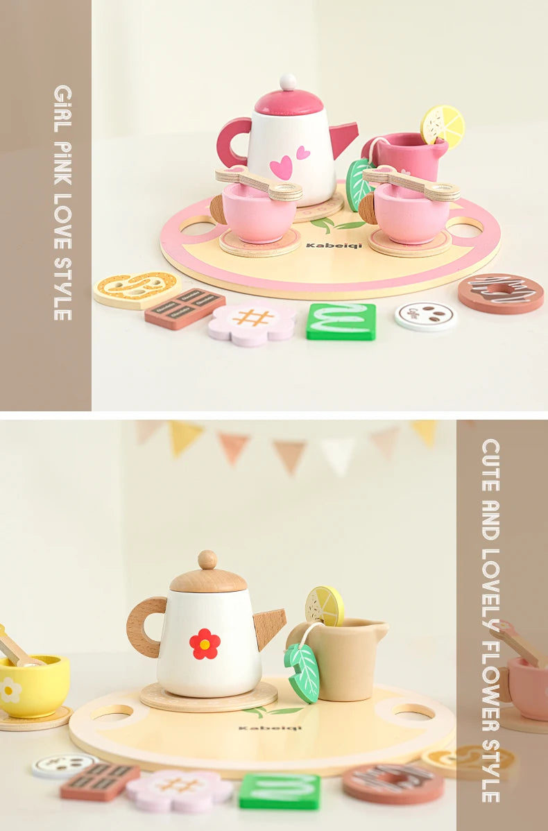 Afternoon Tea Set Montessori Wooden Toys - DIYTime