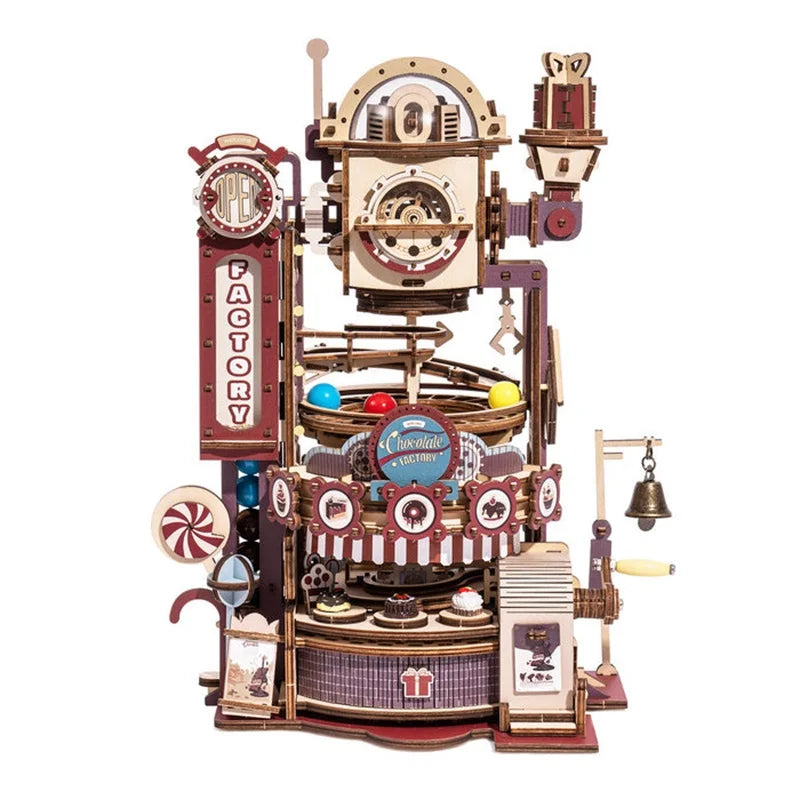 Robotime ROKR Marble Run Factory 3D Wooden Puzzles Miniature - DIYTime