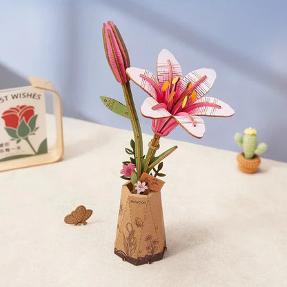 Wooden Flower Bouquet DIY 3D Puzzle - DIYTime