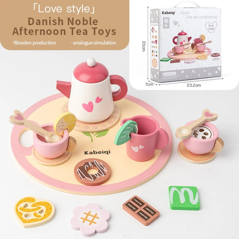 Afternoon Tea Set Montessori Wooden Toys - DIYTime