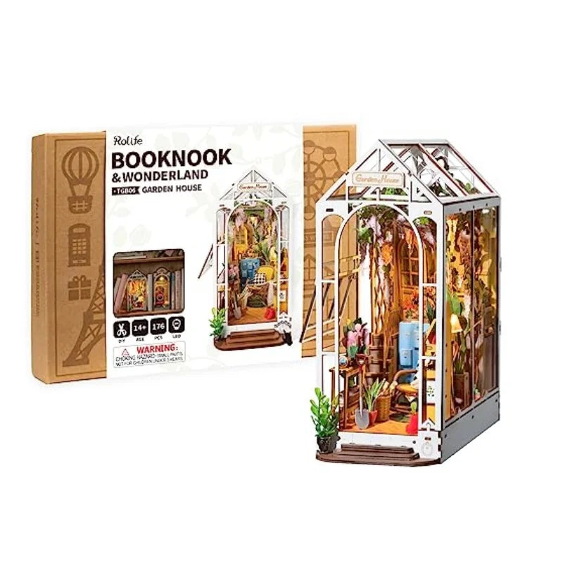 ROBOTIME Time Travel Book Nook 3D Wooden Puzzles Miniature - DIYTime