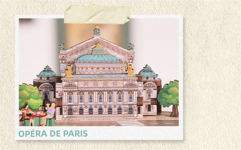 Music Box Paris 3D Wooden Puzzles Miniature - DIYTime