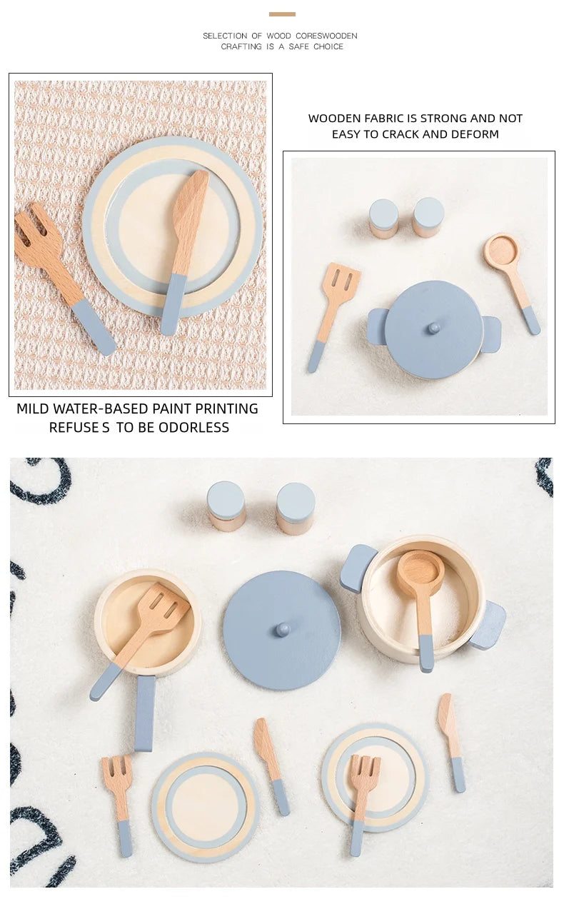 Cookware Kitchen Montessori Wooden Toys - DIYTime