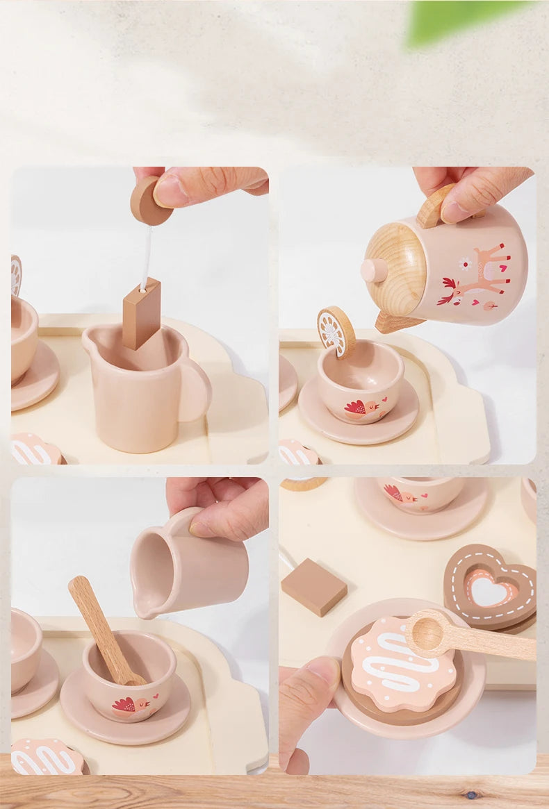 Afternoon Tea Set Montessori Wooden Toys - DIYTime