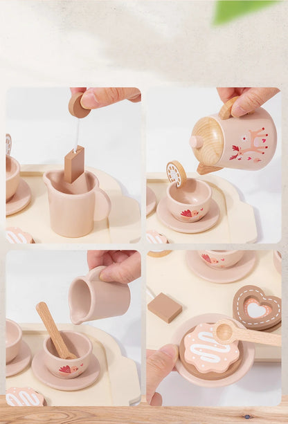 Afternoon Tea Set Montessori Wooden Toys - DIYTime