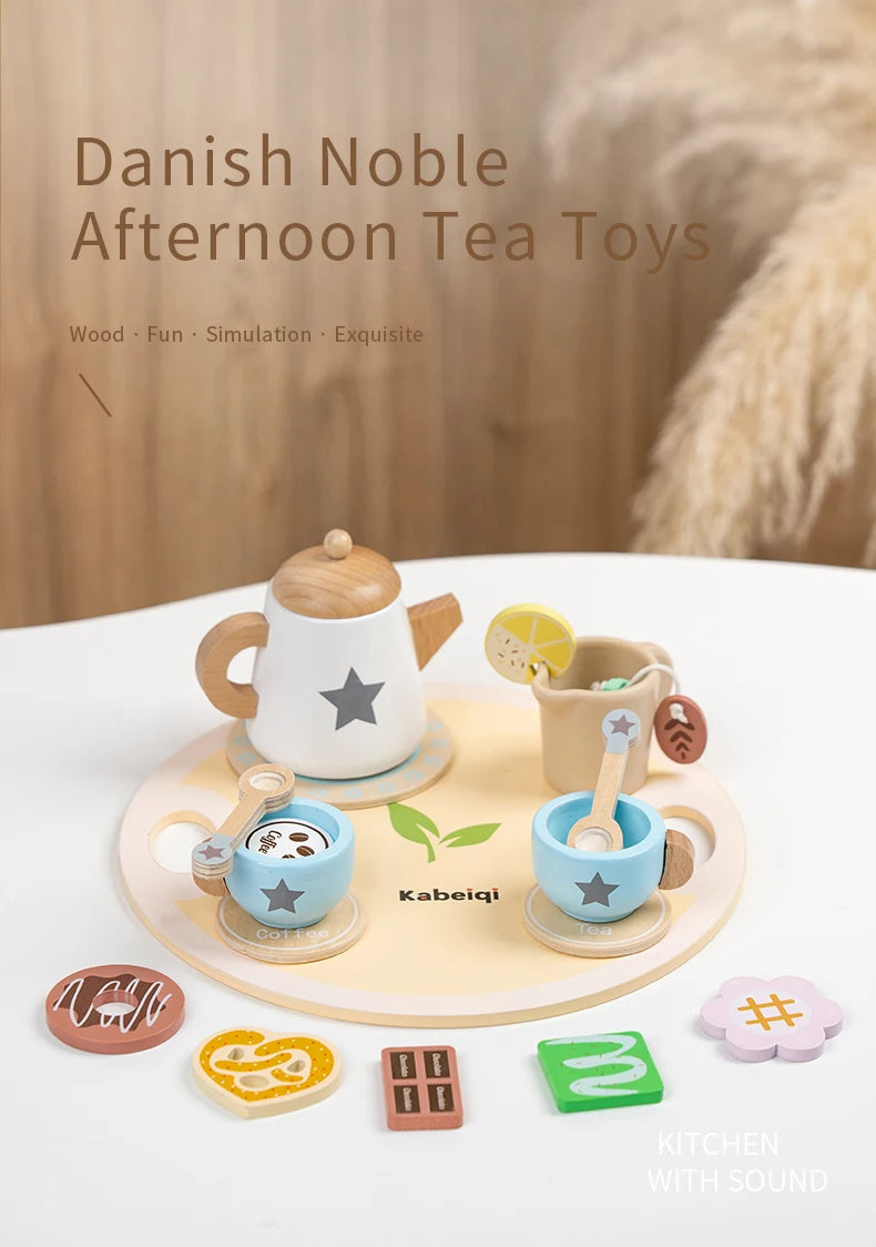 Afternoon Tea Set Montessori Wooden Toys - DIYTime