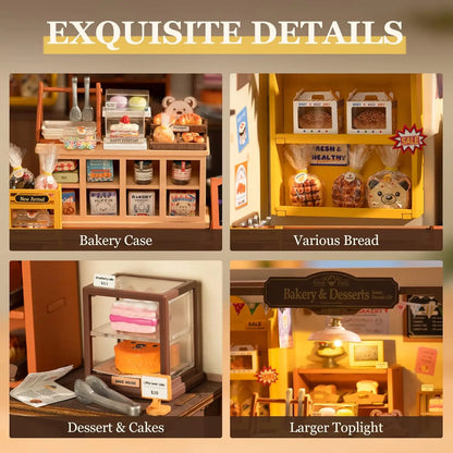 Robotime Becka's Baking House Building Model 3D Wooden Puzzles Miniature - DIYTime