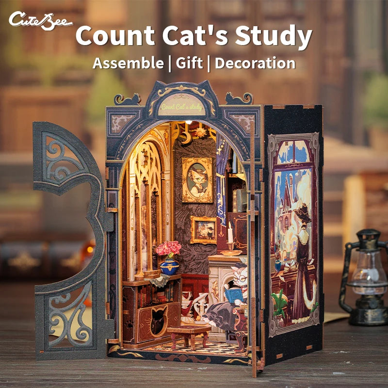 Count Cat's Study DIY Book Nook - DIYTime