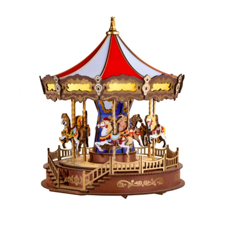 Carousel Music Box 3D Wooden Puzzle - DIYTime