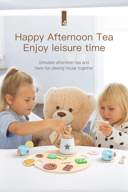 Afternoon Tea Set Montessori Wooden Toys - DIYTime