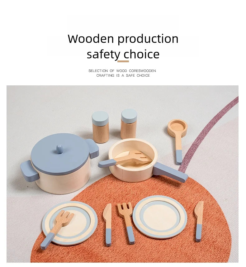 Cookware Kitchen Montessori Wooden Toys - DIYTime