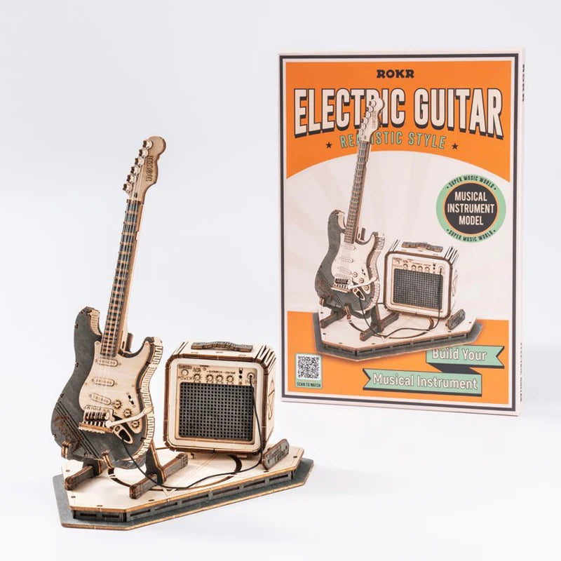 Electric Guitar 3D Wooden Puzzle - DIYTime