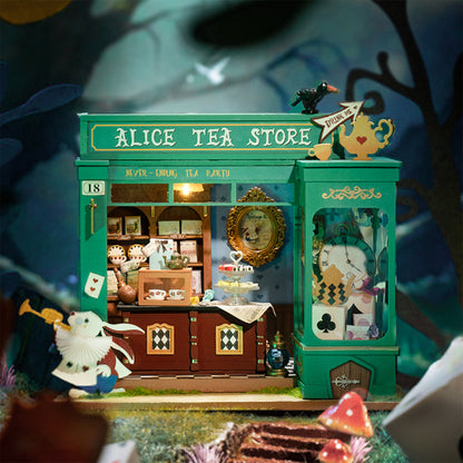 Alice's Tea Store 3D Wooden Puzzles Miniature - DIYTime